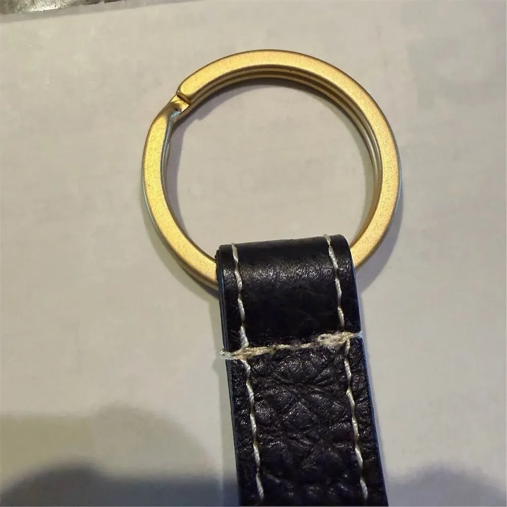 Dooney & Bourke Unisex Black Leather Keyring Keychain Detachable